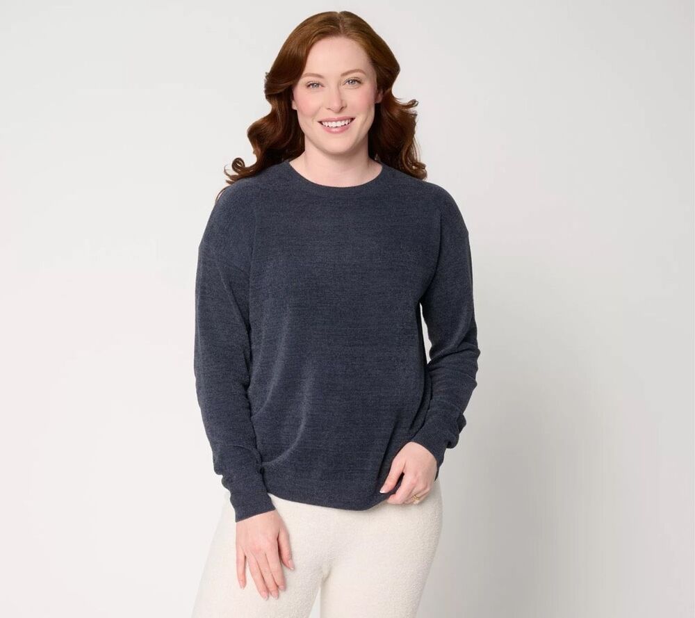 Barefoot Dreams CozyChic Ultra Lite Drop Shoulder Crew Neck Pullover Large